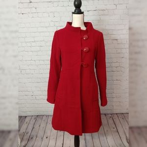 Ladies' Bebe Red Wool Topcoat